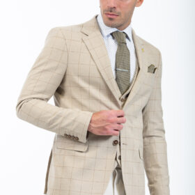 Σετ Σακάκι Γιλέκο 1400-24-Carbone Beige
