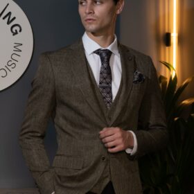 Σετ Σακάκι-Γιλέκο Vittorio 1400-2122-BARCELONA Olive