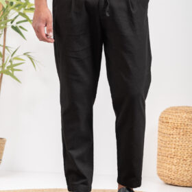 Λινό παντελόνι Vittorio 500-24-Amalfi Black