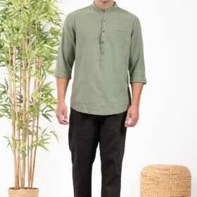 Λινό Πουκάμισο Vittorio 800-24-400 Olive