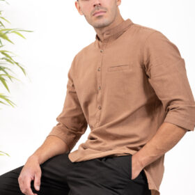 Λινό Πουκάμισο Vittorio 800-24-400 Chocola