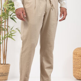 Λινό παντελόνι Vittorio 500-24-Amalfi Beige