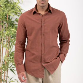 Λινό Πουκάμισο Vittorio 800-24-403 Chocola