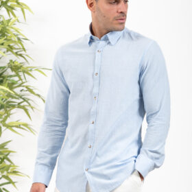 Λινό Πουκάμισο Vittorio 800-24-403 L.Blue
