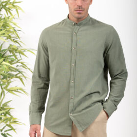 Λινό Πουκάμισο Vittorio 800-24-402 Olive