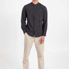 Λινό πουκάμισο Vittorio 800-25-500 BLACK