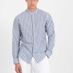 Λινό πουκάμισο Vittorio 800-25-600 BLUE