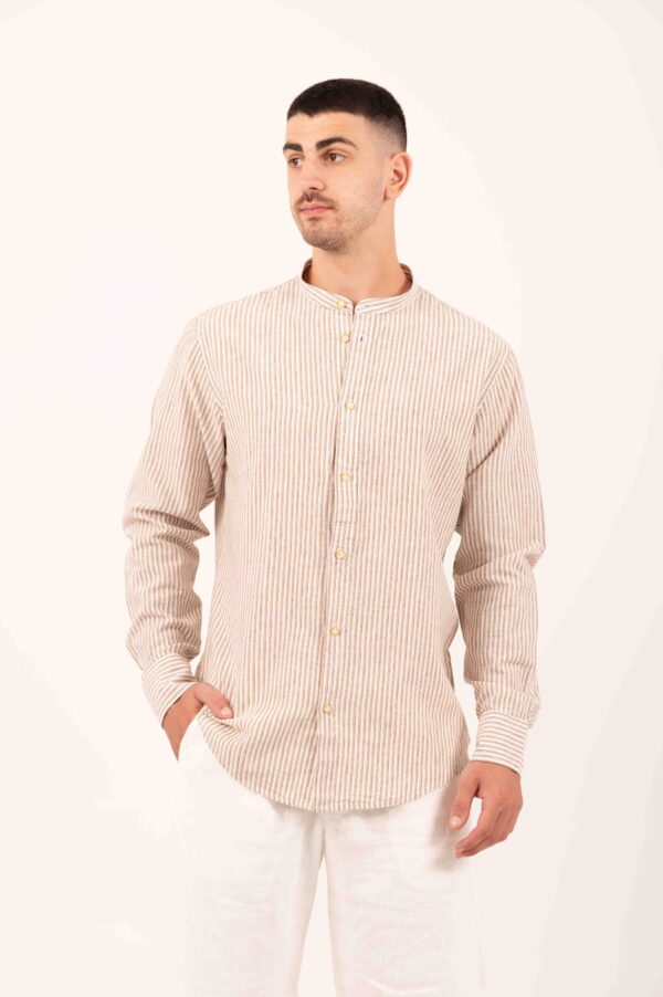 Λινό Πουκάμισο Vittorio 800-25-601 BEIGE