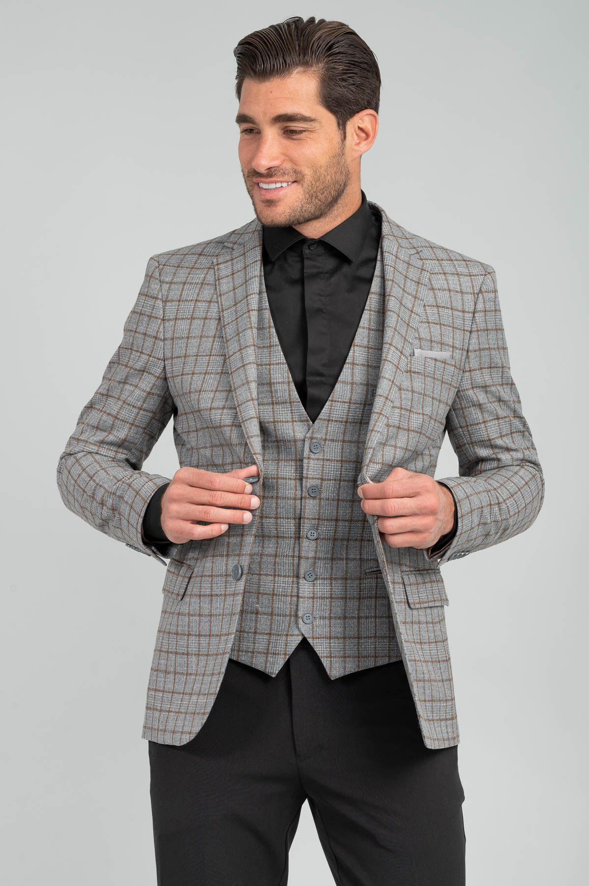 APO_1740 Σετ-Σακάκι Γιλεκο 1400-2122-DIGIO Grey - Image 1