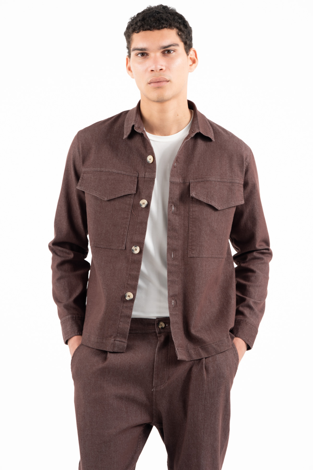 1-14.jpg Overshirt Vittorio 300-2526-BIAGIO BROWN - Image 1