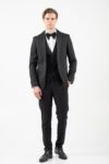 Κοστούμι γαμπριάτικο Vittorio 100-26-SMOKIN-1 BLACK - Image 7