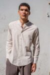 Λινό Πουκάμισο Vittorio 800-25-601 BEIGE - Image 3