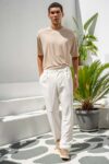 Παντελόνι Straight Fit Vittorio 500-24-Piro OFF WHITE