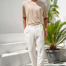 Παντελόνι Straight Fit Vittorio 500-24-Piro OFF WHITE