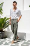 Παντελόνι Vittorio 500-26-BIANCO-OLIVE - Image 6